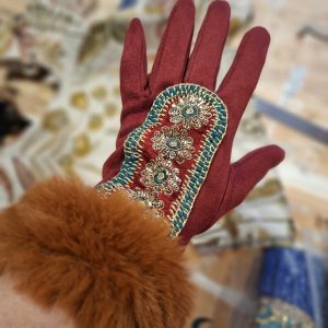 Gants Bordeaux et Vert Sapin