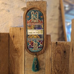 Porte clé mural décoratif vert emeraude