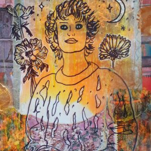 Tableau encadré "Femme à la lune"